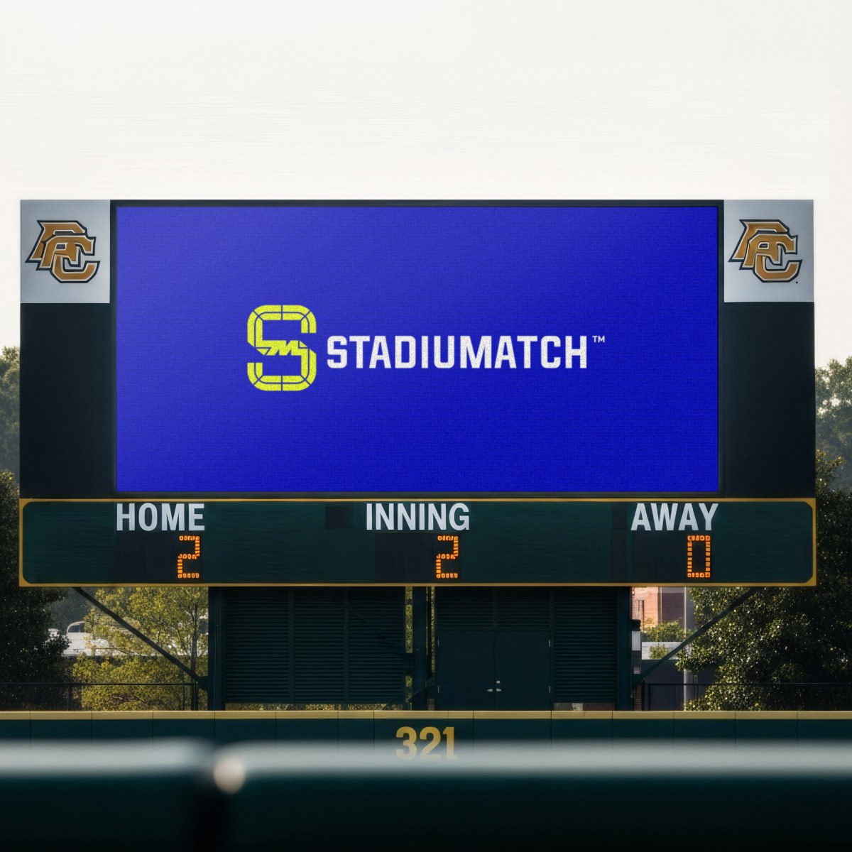 STADIUMATCH Digital Scoreboard on football stadium