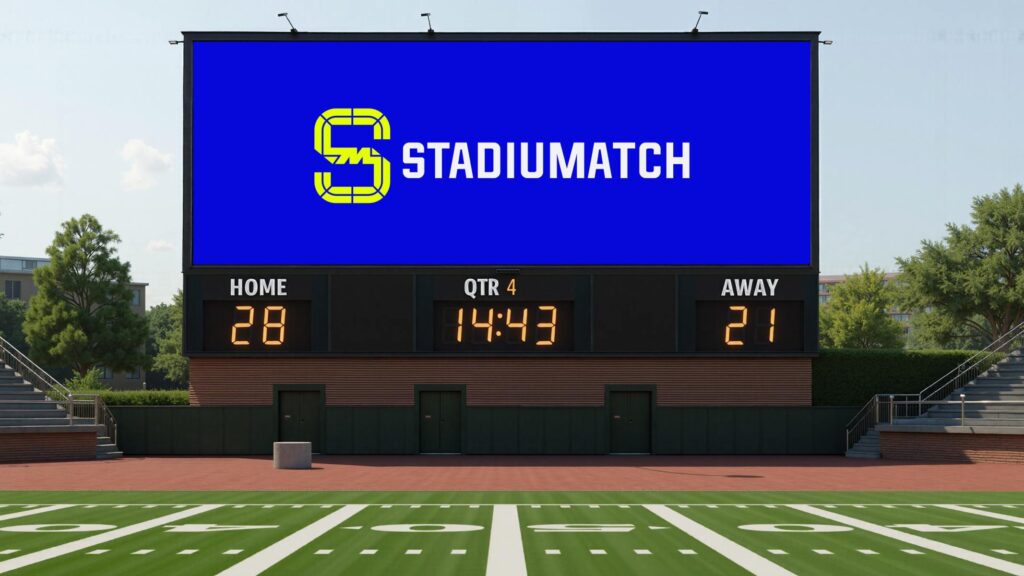 STADIUMATCH Digital Scoreboard on football stadium