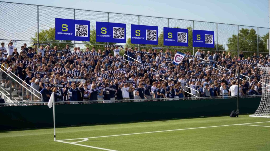 STADIUMATCH Hanging Banner on soccer stadium