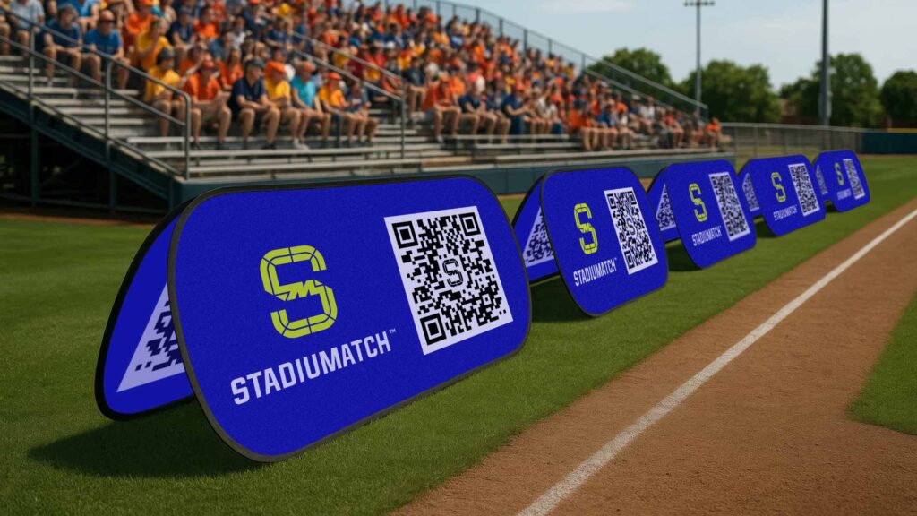 STADIUMATCH Sideline Sign on baseball stadium
