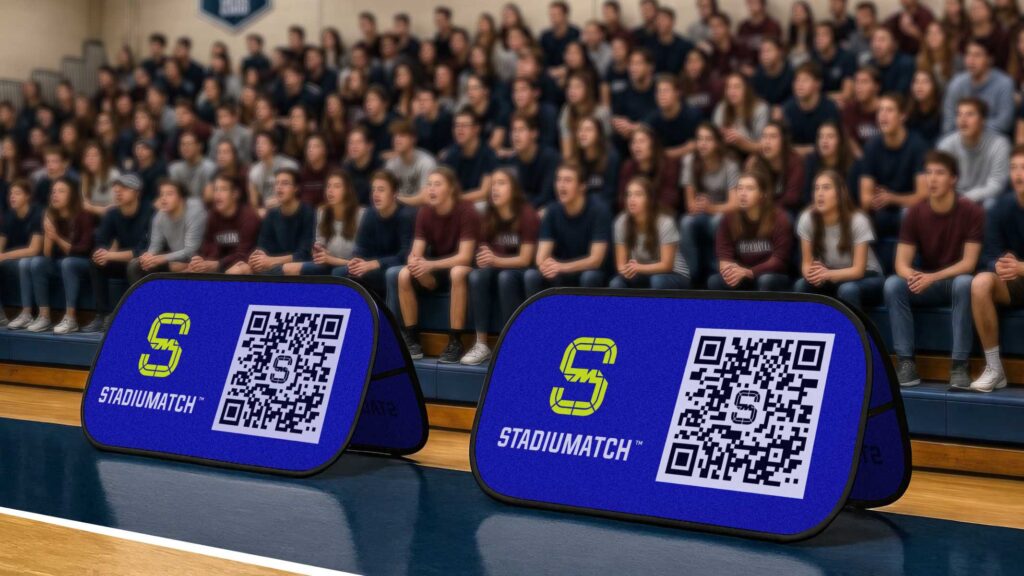 STADIUMATCH Sideline Sign on basketball arena